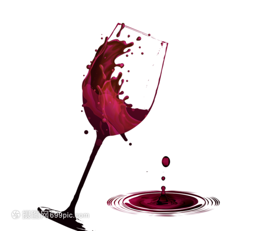 暗红色洒落红酒效果